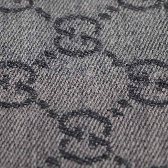GUCCI GG pattern wool scarf, gray, men's - Picture 4 of 5